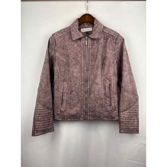 Women’s Montana Co. Large Suede Mauve Biker Jacket - Picture 1 of 7